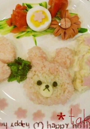 キャラ弁オススメうさぎコリラックマ-レシピのメイン写真