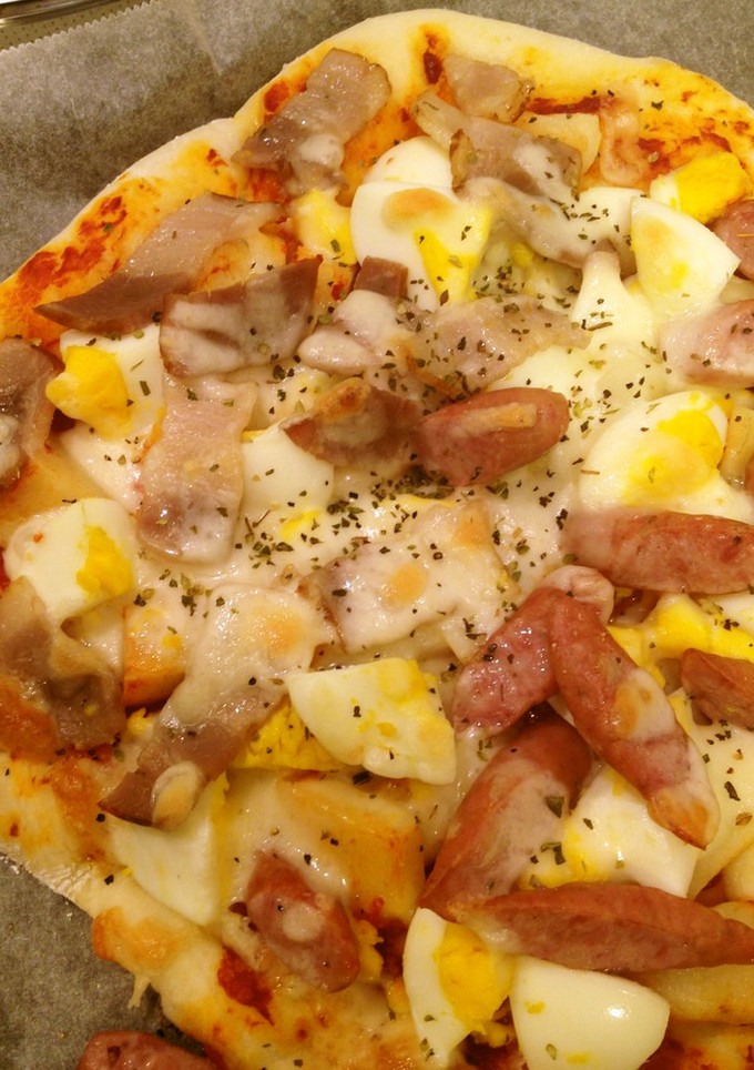 じゃがいもと卵のトマトソースピザ☆-レシピのメイン写真