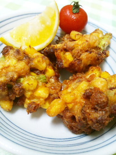 残り納豆で・・・コーンと納豆のかき揚げ-レシピのメイン写真