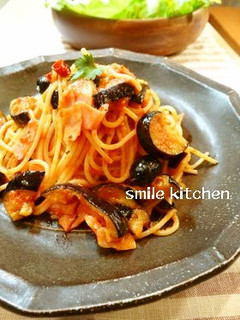 黒オリーブと茄子のトマトパスタ-レシピのメイン写真