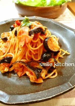 黒オリーブと茄子のトマトパスタ-レシピのメイン写真