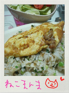 納豆オムレツねこまんま-レシピのメイン写真