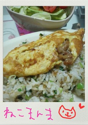 納豆オムレツねこまんま-レシピのメイン写真