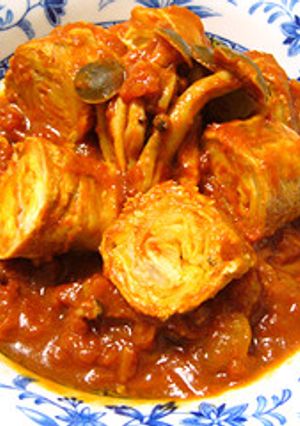 春キャベツの肉巻きトマト煮込み-レシピのメイン写真