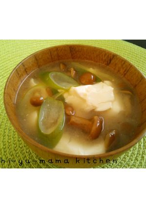 ＊なめことネギと豆腐＊の味噌汁-レシピのメイン写真