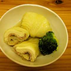 รูปของ こうや豆腐とベーコンのキャベツ巻き