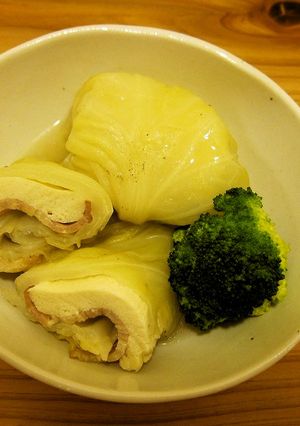 こうや豆腐とベーコンのキャベツ巻き-レシピのメイン写真
