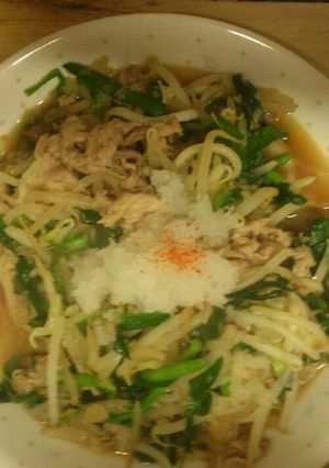 豚ニラもやしの大根みぞれピリ辛野菜炒め☆-レシピのメイン写真