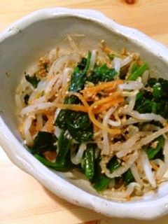 美味しい!ほうれん草とモヤシのゴマ和え♪-レシピのメイン写真