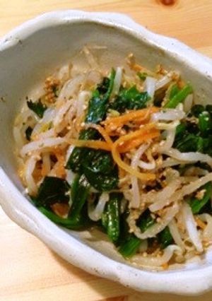 美味しい！ほうれん草とモヤシのゴマ和え♪-レシピのメイン写真