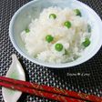 さや付きえんどう豆で☆豆ご飯