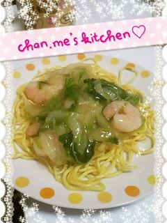 白菜とエビのあんかけ焼きそば-レシピのメイン写真