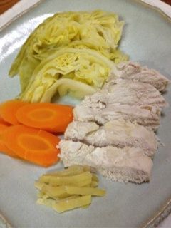 炊飯器で☆蒸し鶏&蒸しキャベツ・人参-レシピのメイン写真