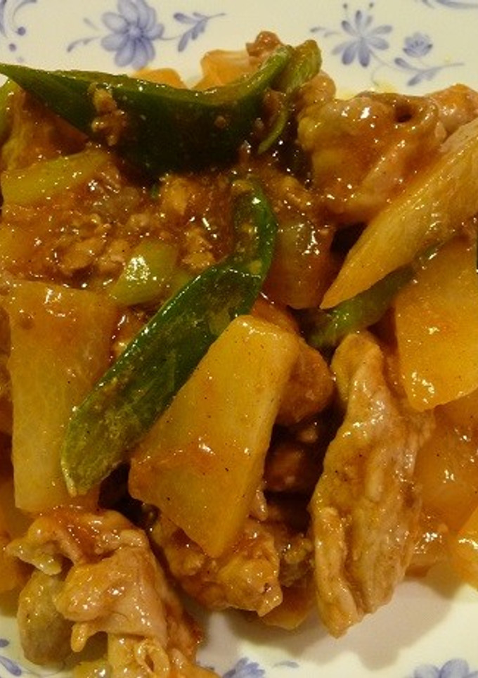 麻婆茄子の素で大根と豚肉炒め-レシピのメイン写真