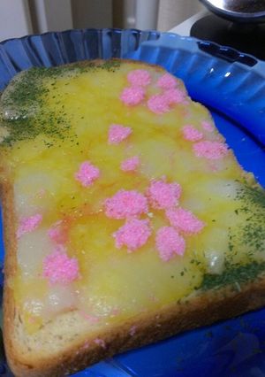 桜餅ハニーチーズトースト？(ﾉ´∀｀*)-レシピのメイン写真