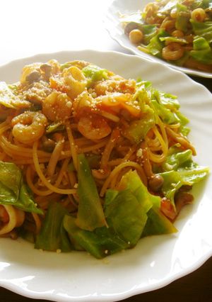 シーフードとキャベツのトマトパスタ-レシピのメイン写真