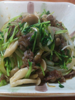 豆苗と牛肉の炒め物-レシピのメイン写真