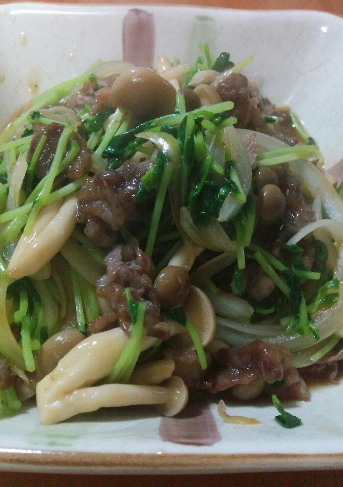 豆苗と牛肉の炒め物-レシピのメイン写真