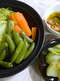 蒸し野菜のカリカリベーコンドレッシング-レシピのメイン写真
