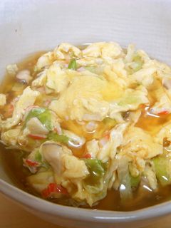 ポン酢で作るレタスとカニカマのあんかけ丼-レシピのメイン写真