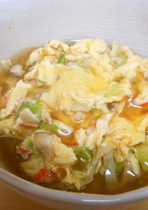 ポン酢で作るレタスとカニカマのあんかけ丼-レシピのメイン写真
