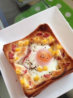 型抜き☆DE目玉焼きトースト-レシピのメイン写真
