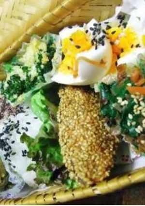 サーモンのごま揚げ弁当-レシピのメイン写真