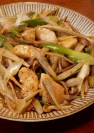 鶏肉と白ネギのガリバタ醤油炒め-レシピのメイン写真