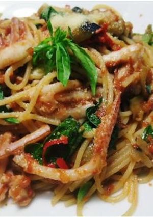 激旨!イカとベーコンのトマトソースパスタ-レシピのメイン写真