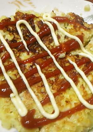 鳥むね肉と玉ねぎのお好みやき風-レシピのメイン写真