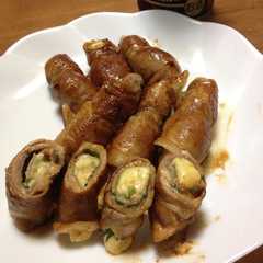 รูปของ 豚肉のチーズ巻～わさび味噌味～