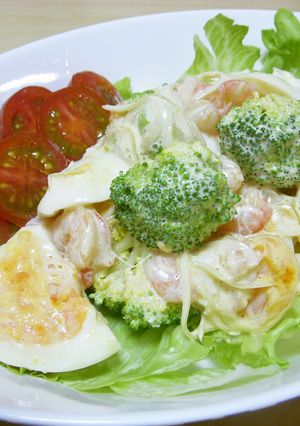 ポン酢でエビとブロッコリーの卵サラダ-レシピのメイン写真