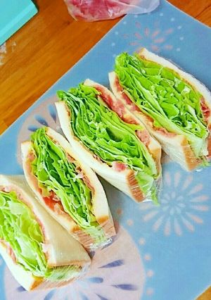 簡単栄養絶賛ハムチーズレタスサンド-レシピのメイン写真