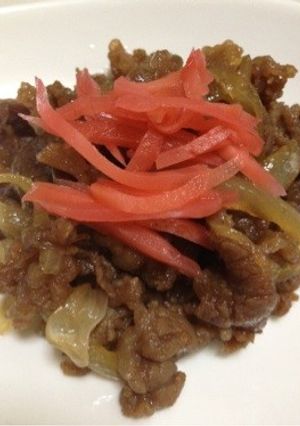 玉ねぎで☆牛肉のしぐれ煮・紅生姜添え-レシピのメイン写真