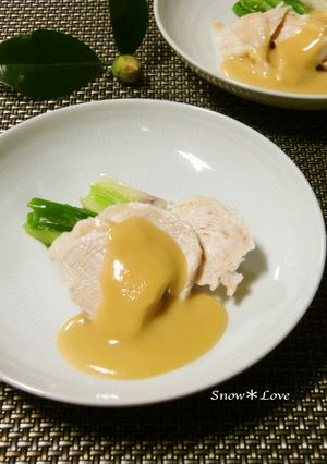しっとり食感☆鶏むね肉とわけぎのぬた-レシピのメイン写真