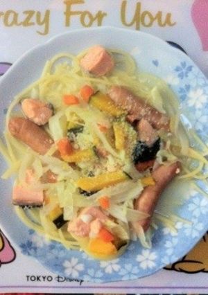 鮭チャウダーでクリームパスタ-レシピのメイン写真