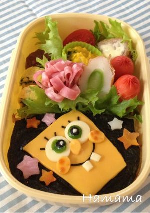 簡単キャラ弁♪スポンジボブ弁当-レシピのメイン写真