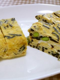 枝豆とひじきの卵焼き-レシピのメイン写真