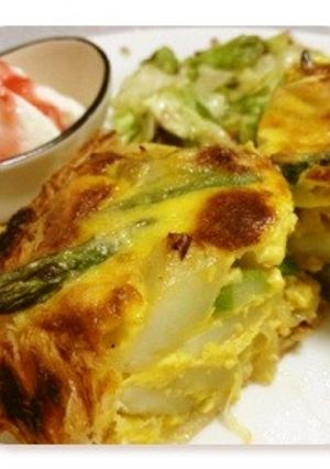 トースターで☆アスパラとポテトのキッシュ-レシピのメイン写真