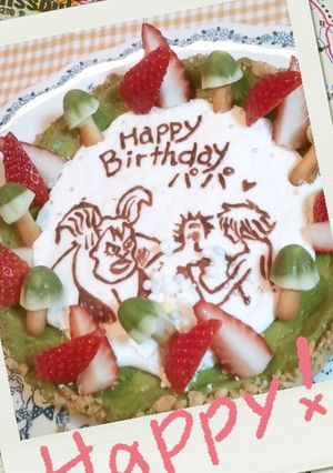 抹茶ベイクドチーズケーキワンピースキャラ-レシピのメイン写真