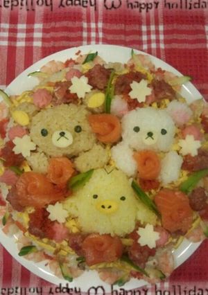 リラックマお寿司ケーキ-レシピのメイン写真