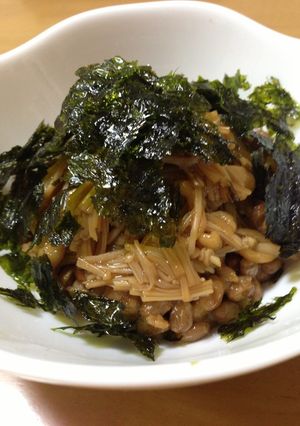 韓国のりのせ納豆なめたけ-レシピのメイン写真