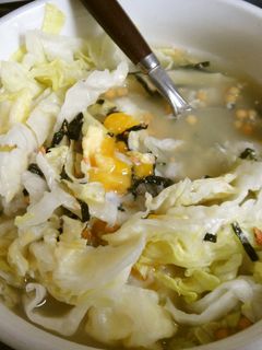 お茶漬けで レタススープ丼!-レシピのメイン写真