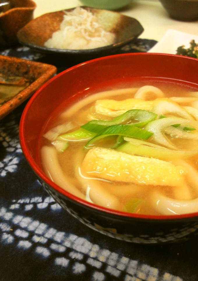 ＊うどんと油揚げの味噌汁＊-レシピのメイン写真