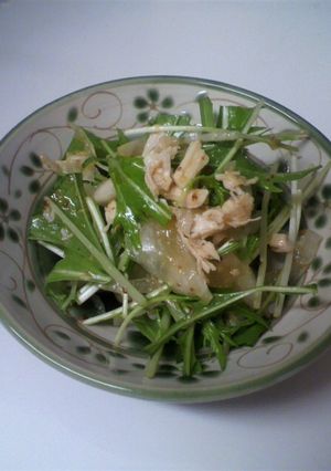 新玉ねぎと水菜の粒マスタード味サラダ！-レシピのメイン写真