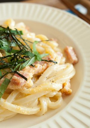 冷凍うどん de 和風カルボナーラ-レシピのメイン写真