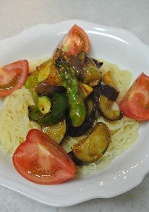 麻婆茄子の冷たいカッペリーニ-レシピのメイン写真