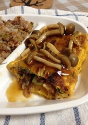 牛肉しぐれ煮とわけぎの餡掛け卵焼き-レシピのメイン写真