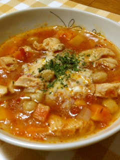 ✿◎圧力鍋で♪ひよこ豆と鶏肉のトマト煮-レシピのメイン写真