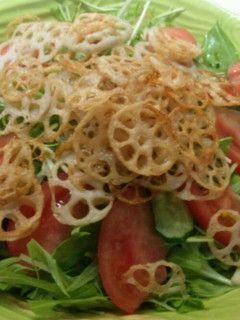 水菜とレンコンのさっぱりサラダ-レシピのメイン写真